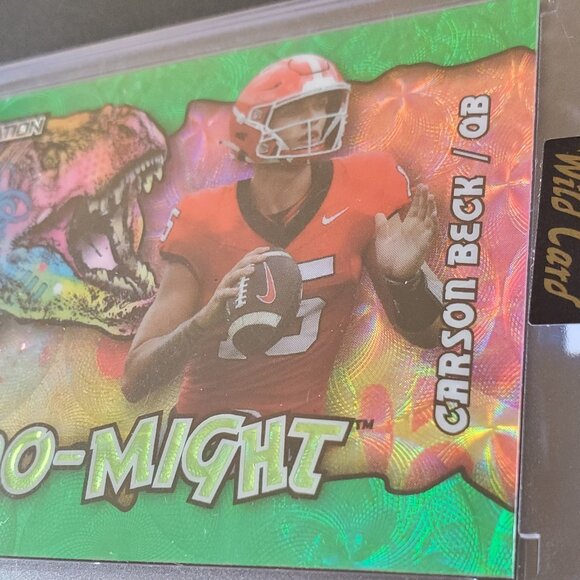 Carson Beck 2023 Wild Card Alumination Dino-Might  Green 3/8 #AD-CB - Picture 3 of 7